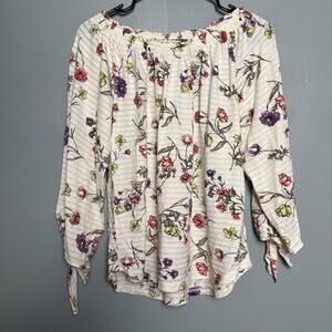 Lauren Ralph Lauren Women’s Floral Boho Print Top Blouse Shirt Large